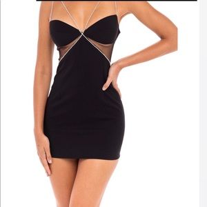 Diamante strap dress.